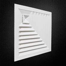 2 WAY SQUARE DIFFUSER TYPE 2 - SIDE